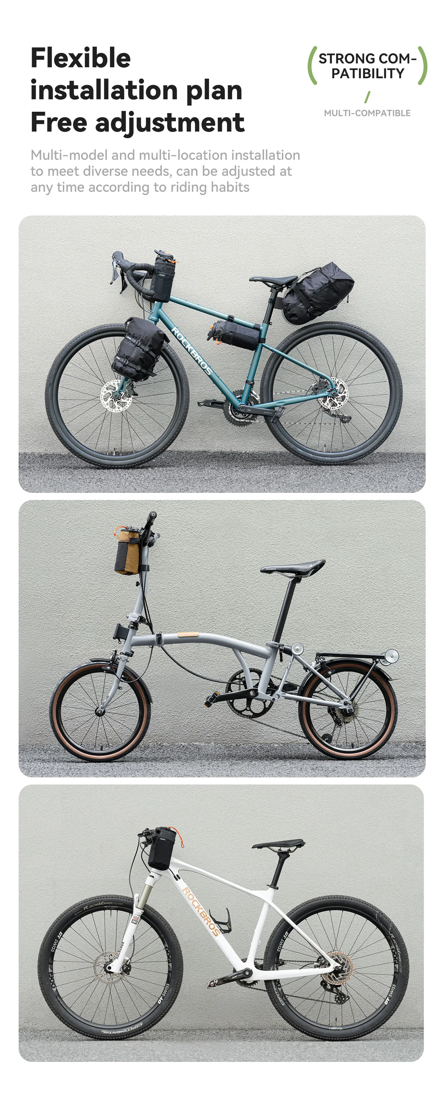 Qunature 2Pcs Bicycle Handlebar Water Bottle Bag MTB RB Front Beam Bag Insulated Cooler Folding Bike Handlebar Bag Crossbody Bag