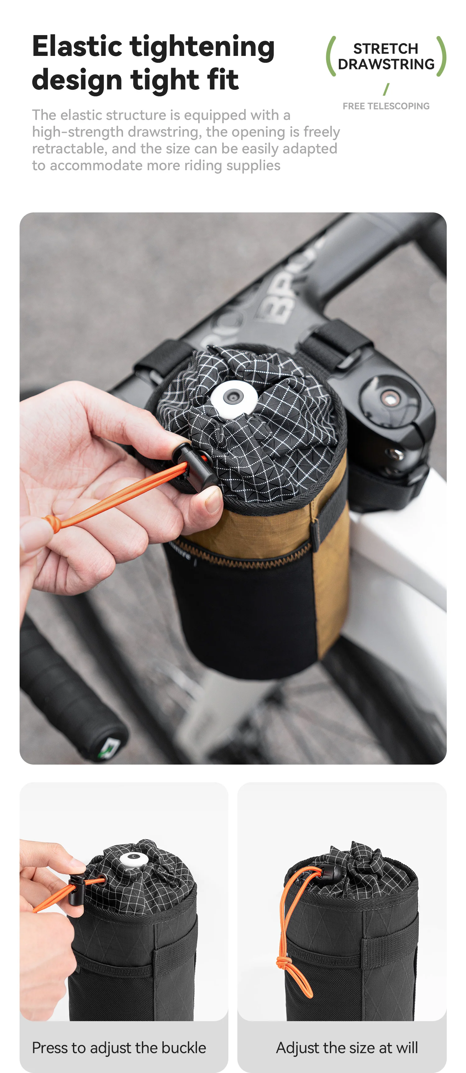 Qunature 2Pcs Bicycle Handlebar Water Bottle Bag MTB RB Front Beam Bag Insulated Cooler Folding Bike Handlebar Bag Crossbody Bag