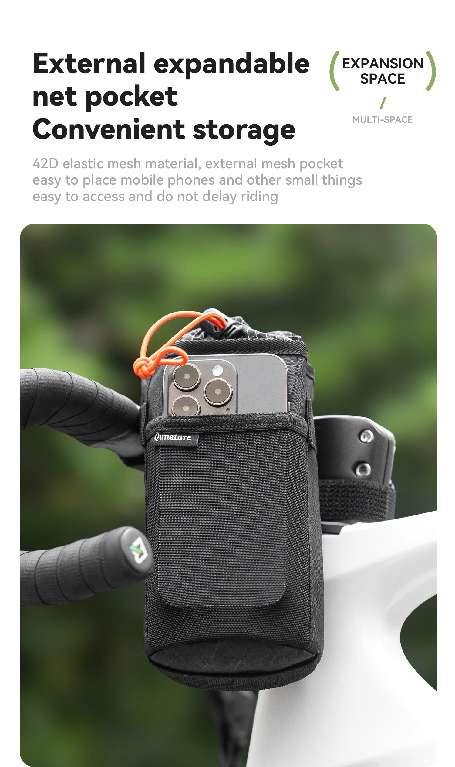 Qunature 2Pcs Bicycle Handlebar Water Bottle Bag MTB RB Front Beam Bag Insulated Cooler Folding Bike Handlebar Bag Crossbody Bag