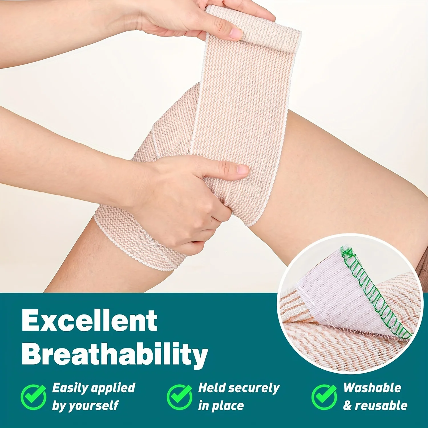 24 Rolls Self-Closure Elastic Bandage Wrap with Touch Closure, Latex-Free Compression Wrap for Legs Ankle Knee Wrist Arm Tummy