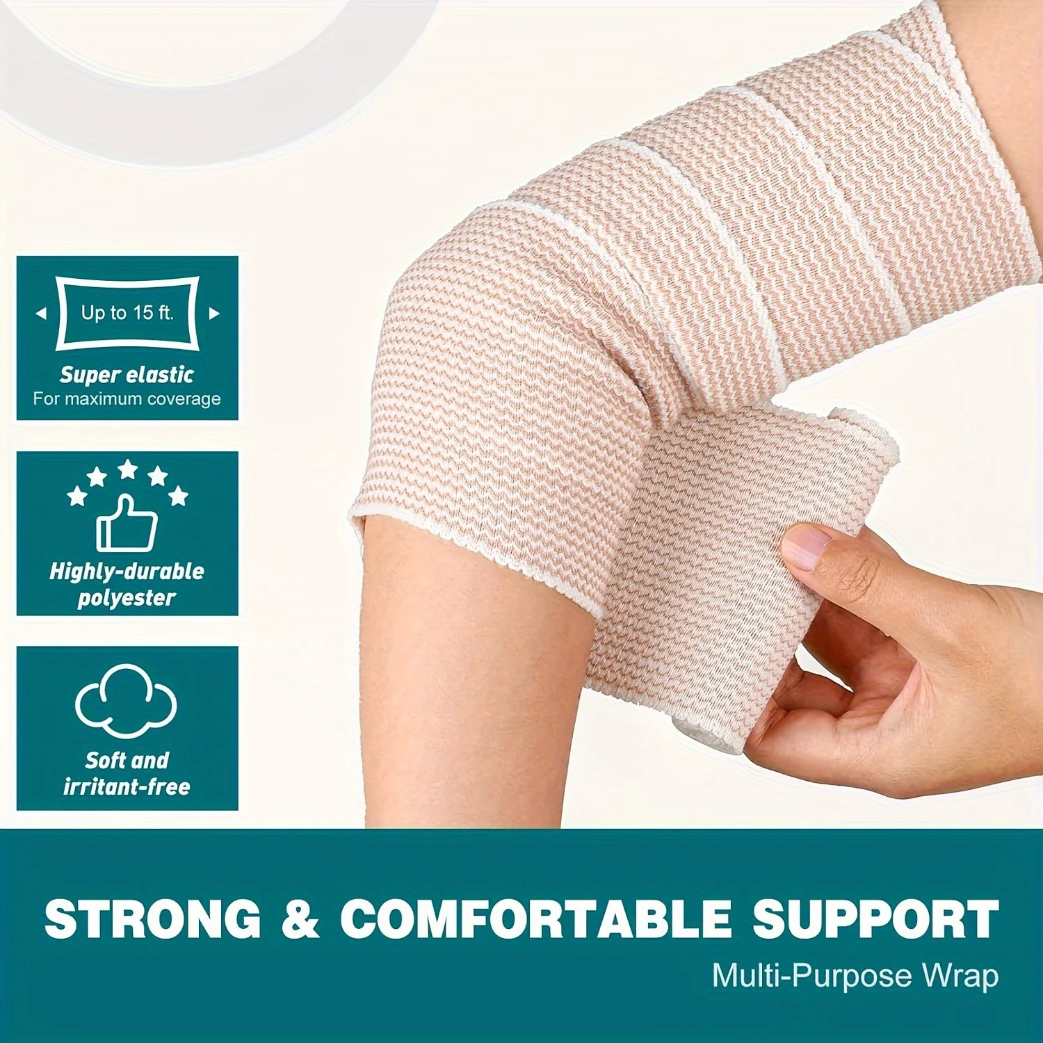 24 Rolls Self-Closure Elastic Bandage Wrap with Touch Closure, Latex-Free Compression Wrap for Legs Ankle Knee Wrist Arm Tummy