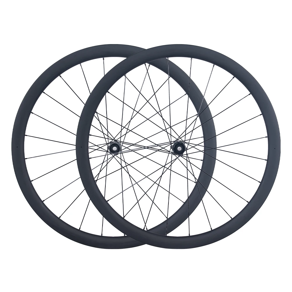 700C Road Bicycle Carbon Fiber Wheelset 24 Hole 36T Ratchet HG/XDR Hub Center-Lock Disc Brake Winter Cycling Part No Logo