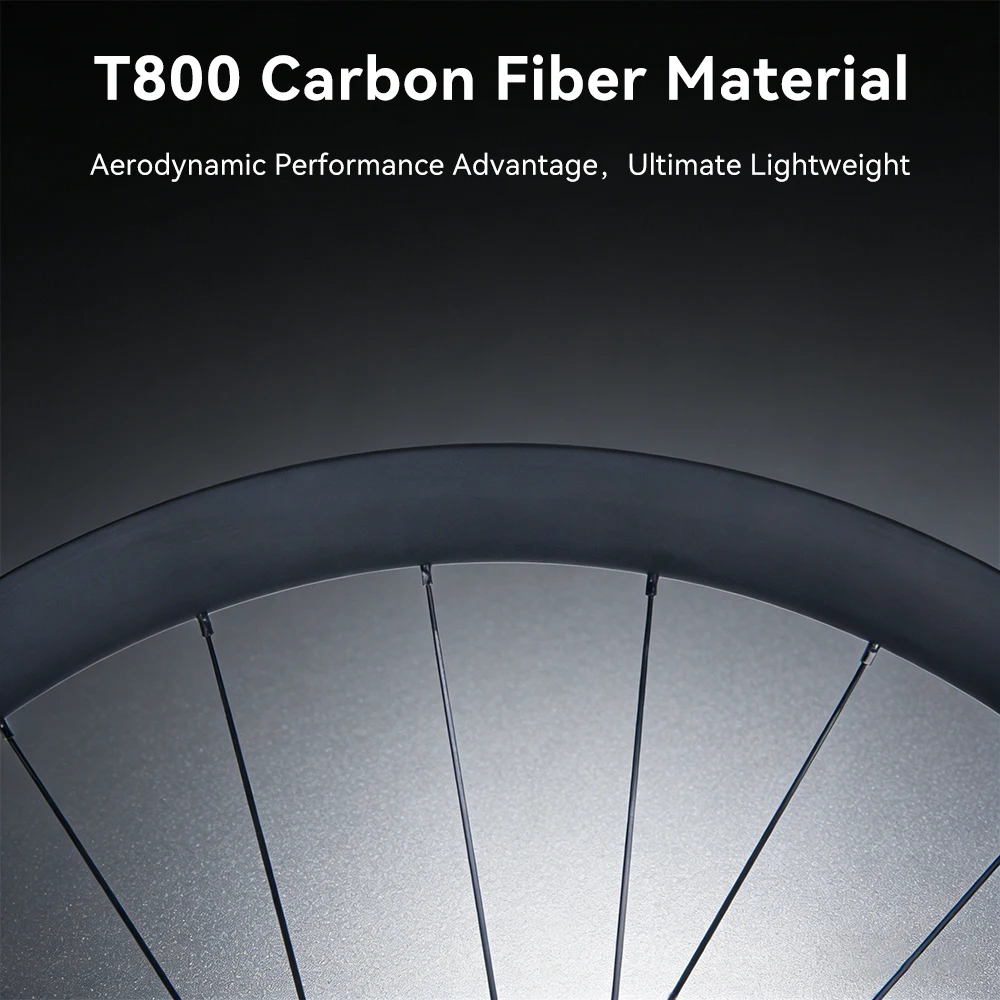 700C Road Bicycle Carbon Fiber Wheelset 24 Hole 36T Ratchet HG/XDR Hub Center-Lock Disc Brake Winter Cycling Part No Logo