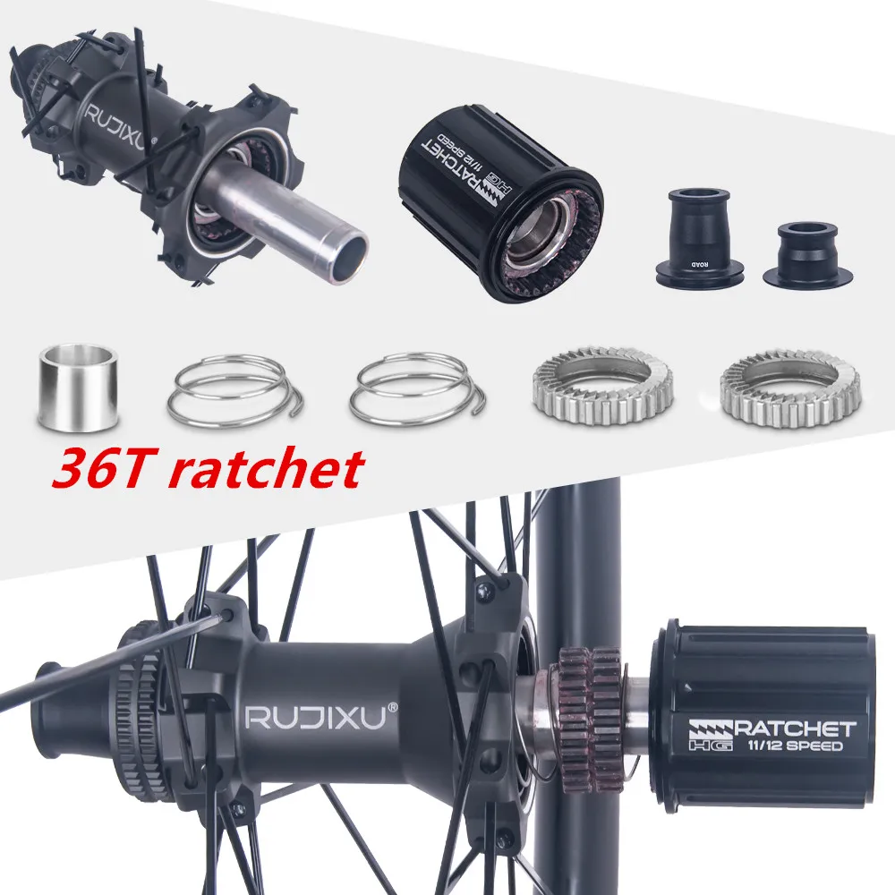 700C Road Bicycle Carbon Fiber Wheelset 24 Hole 36T Ratchet HG/XDR Hub Center-Lock Disc Brake Winter Cycling Part No Logo