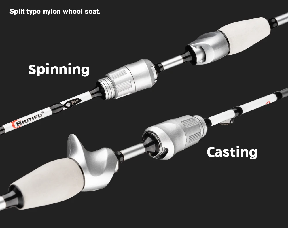 BIUTIFU Spinning Casting XUL Travel Mini Fishing Rods 1.8/1.95/2.1m Carbon Fiber 0.2-10g Ultralight Fast SolidTip For Lure Trout