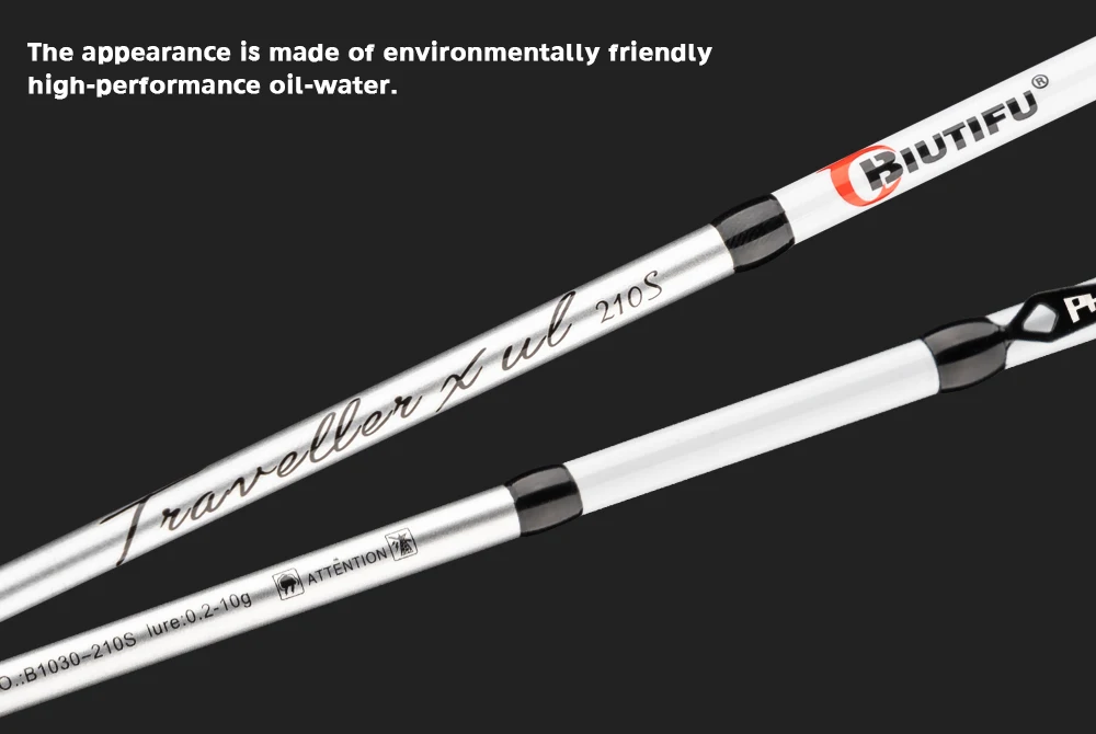 BIUTIFU Spinning Casting XUL Travel Mini Fishing Rods 1.8/1.95/2.1m Carbon Fiber 0.2-10g Ultralight Fast SolidTip For Lure Trout