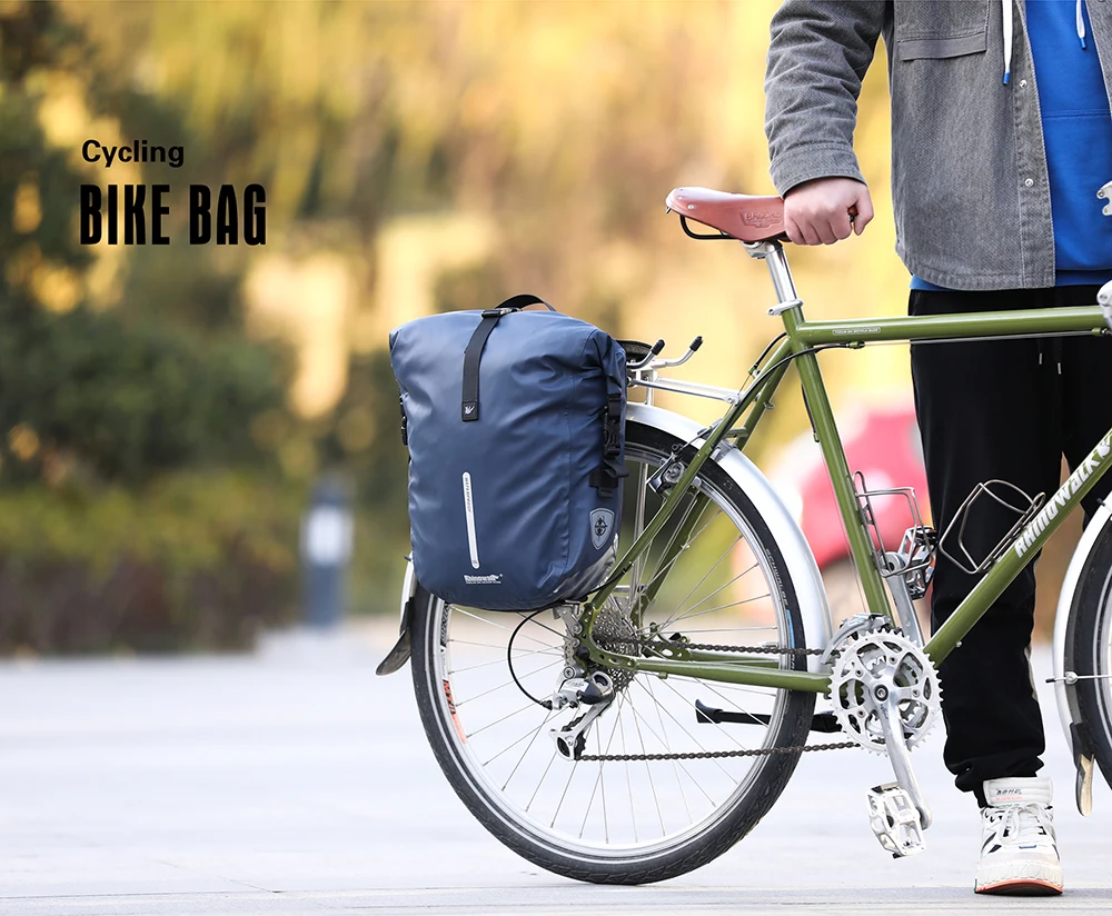 Rhinowalk Bicycle Bag&Pannier 100% Fully Waterproof 27L Big Bike Bag Capacity Multifunctional Rear Rack Pannier Bag Cycling Bags