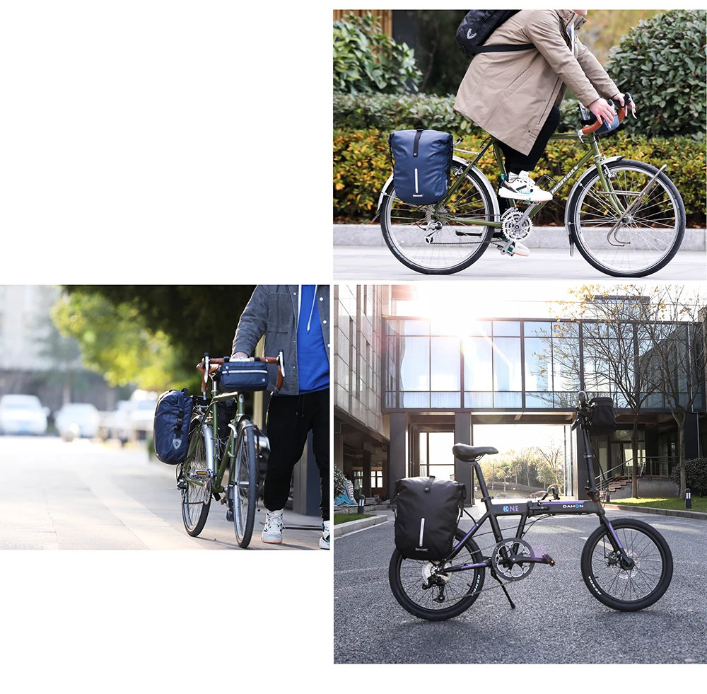 Rhinowalk Bicycle Bag&Pannier 100% Fully Waterproof 27L Big Bike Bag Capacity Multifunctional Rear Rack Pannier Bag Cycling Bags