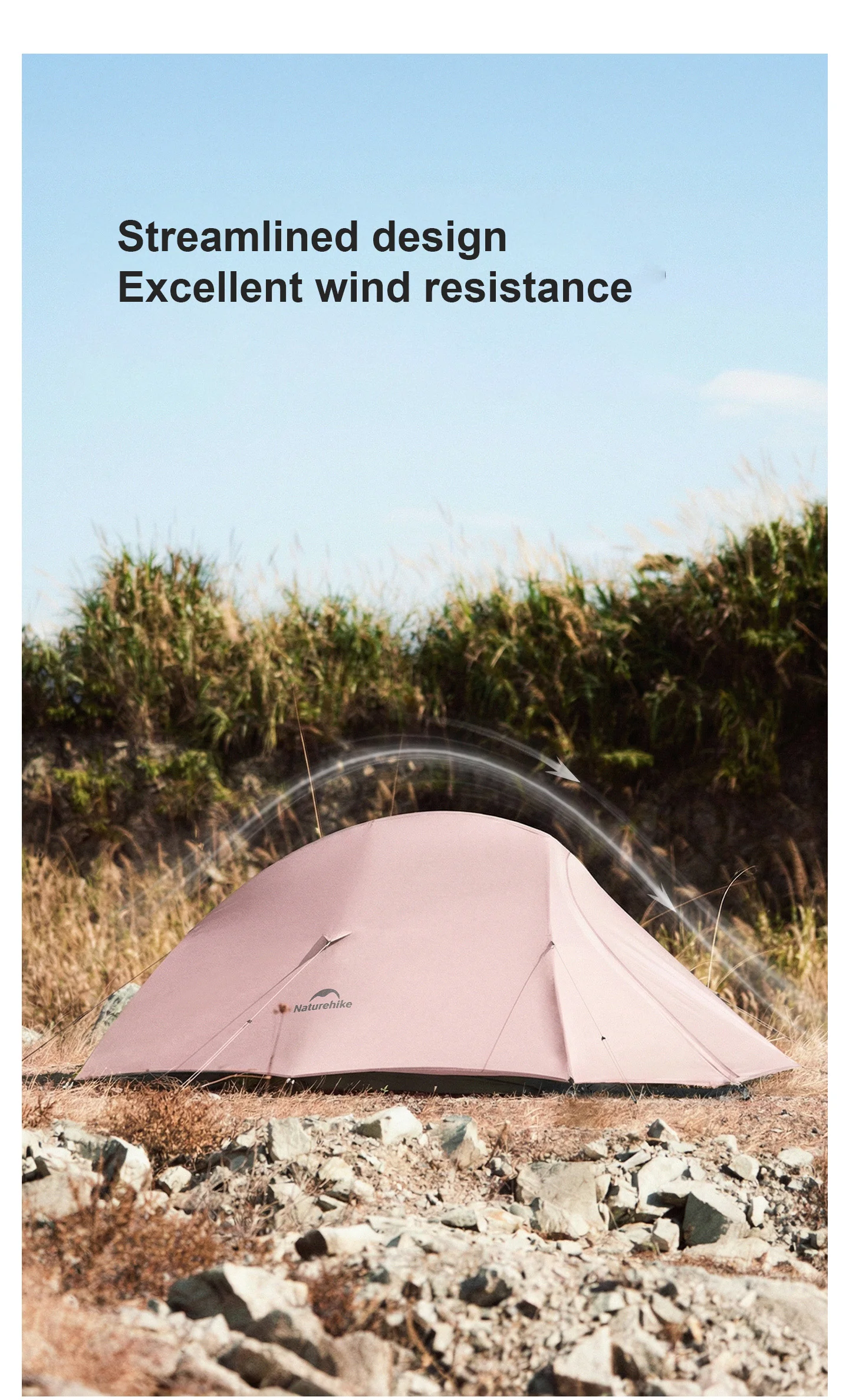 Naturehike 2026 New Hiking Tent Waterproof Large Foyer Pink Tent Travel 1-2 Person Ultralight Portable Camping Shelter Tents