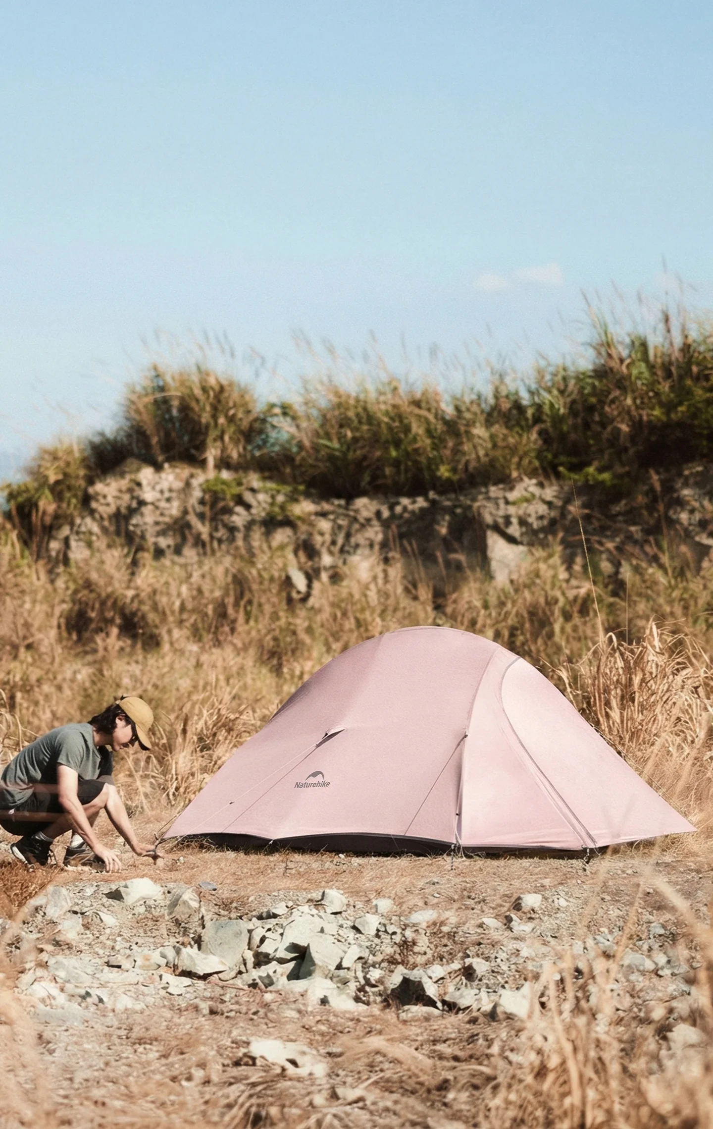 Naturehike 2026 New Hiking Tent Waterproof Large Foyer Pink Tent Travel 1-2 Person Ultralight Portable Camping Shelter Tents