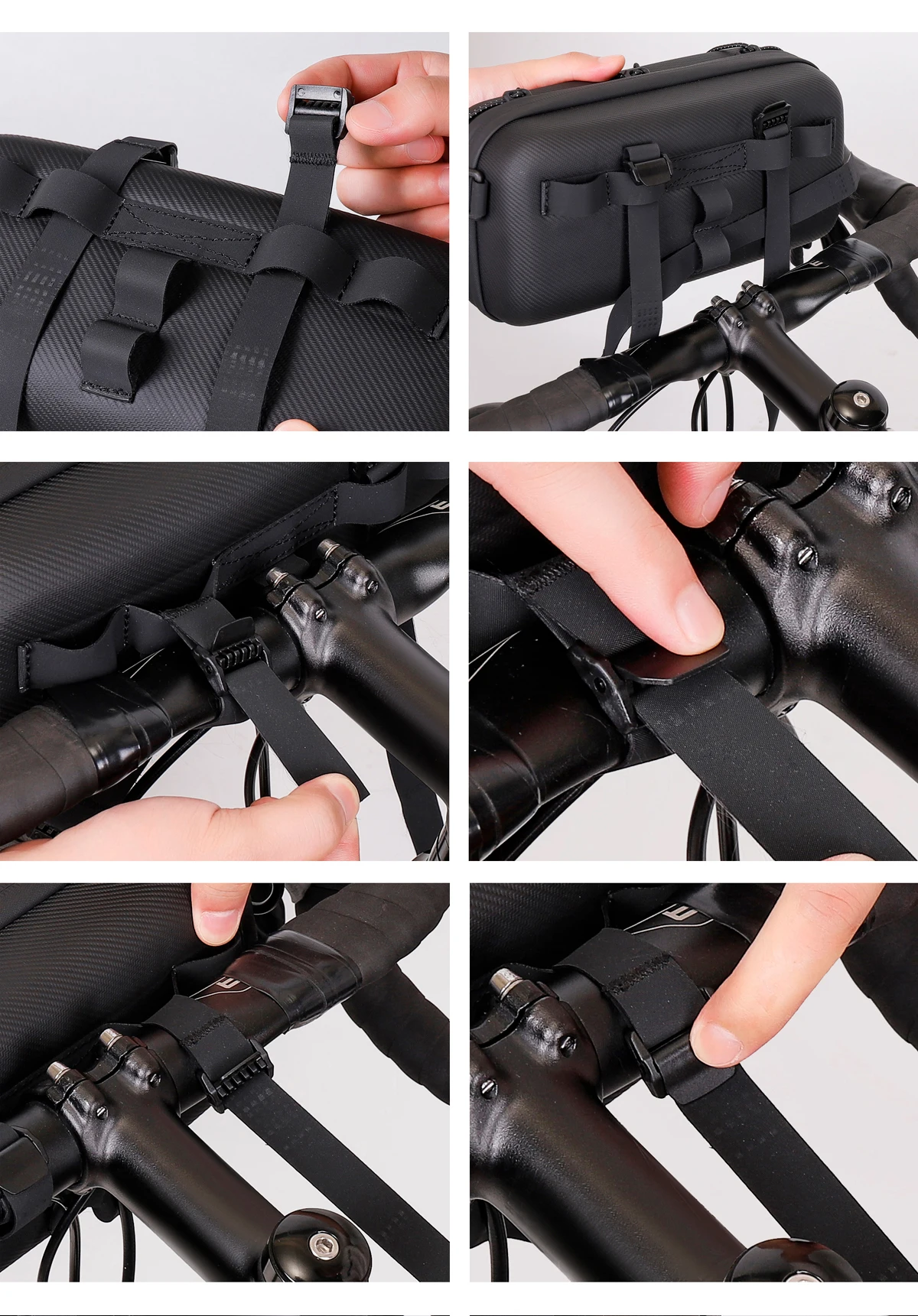 WILD MAN BBG154 Bike Handlebar Bag EVA Hard Shell Rainproof Front Storage Pouch Bungee Cord Shoulder Strap Rain Cover MTB Road
