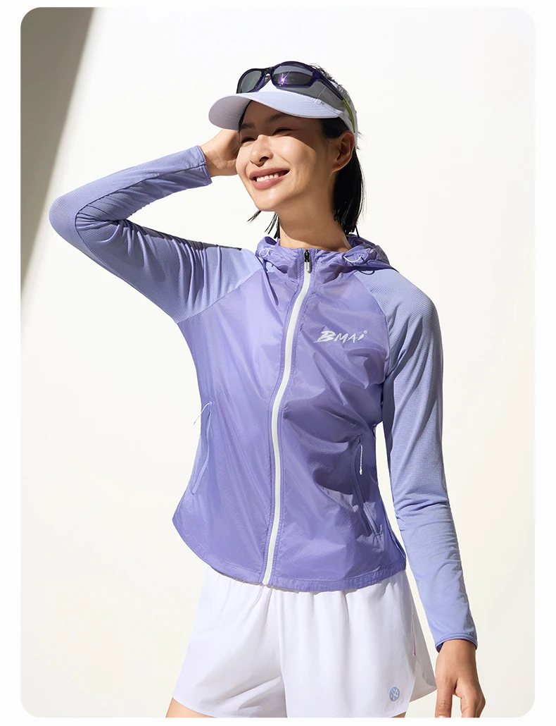 BMAI Summer Marathon Running Protective Sportswear for Men's Breathable Fitness Sports Outdoor Training Man Sunscreen Coat Men