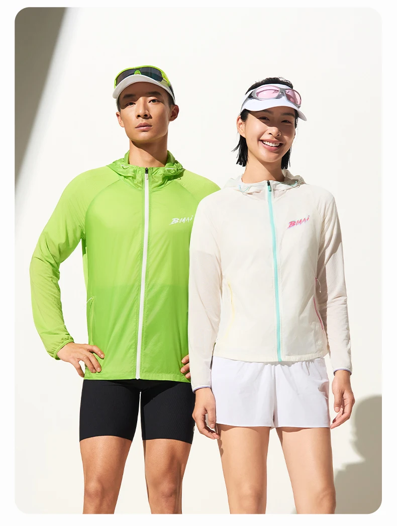 BMAI Summer Marathon Running Protective Sportswear for Men's Breathable Fitness Sports Outdoor Training Man Sunscreen Coat Men