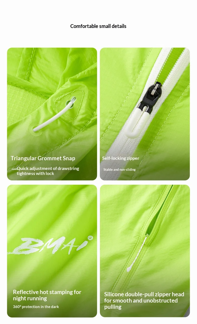 BMAI Summer Marathon Running Protective Sportswear for Men's Breathable Fitness Sports Outdoor Training Man Sunscreen Coat Men