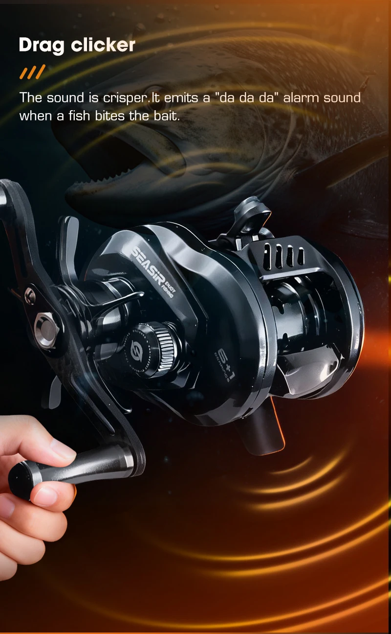 SEASIR Round Rro BFS 119g Baitcasting Fishing Reel Ultralight All Carbon Fiber 7.6:1 Drag 5kg With Free Reel Bag Fishing Coil