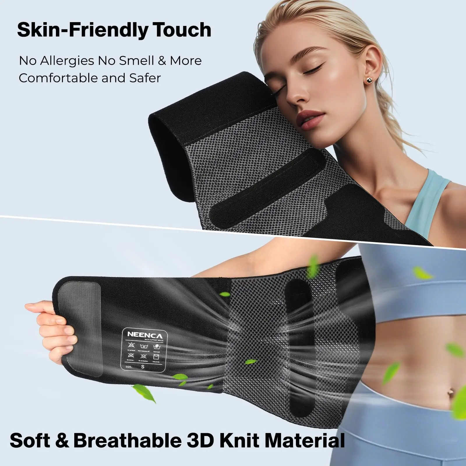 NEENCA Back Brace for Lower Back Pain Relief Lumbar Support Belt for Men & Women Soft Breathable Mesh for Sciatica, Scoliosis