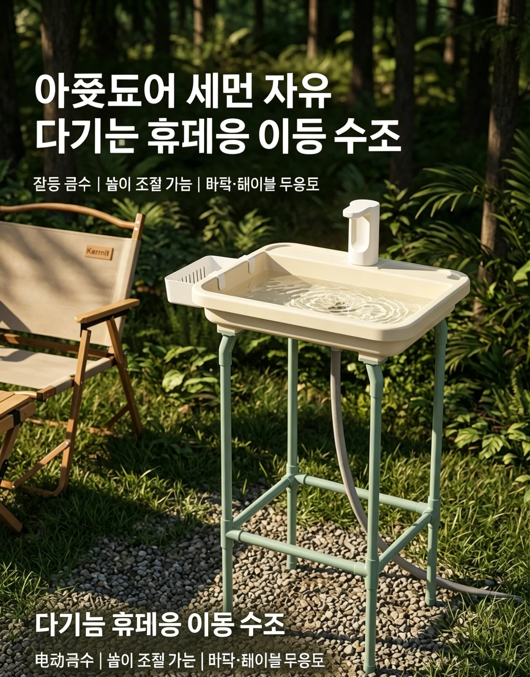 Outdoor Camping Sink Portable Wash Basin Folding RV Water Tank Garden Kitchen Vegetable Washing Bowl Travel Wash Station Gear