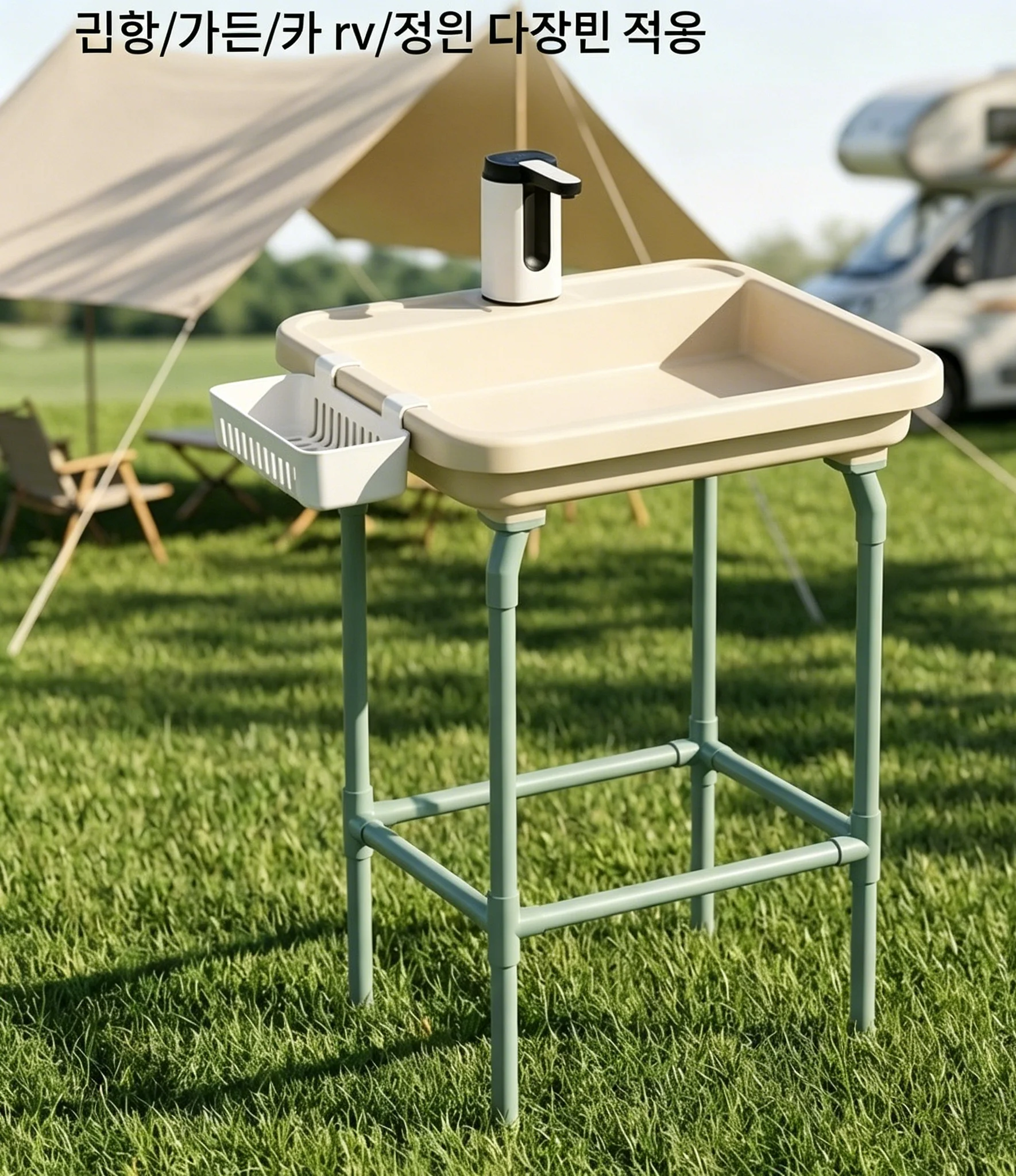 Outdoor Camping Sink Portable Wash Basin Folding RV Water Tank Garden Kitchen Vegetable Washing Bowl Travel Wash Station Gear