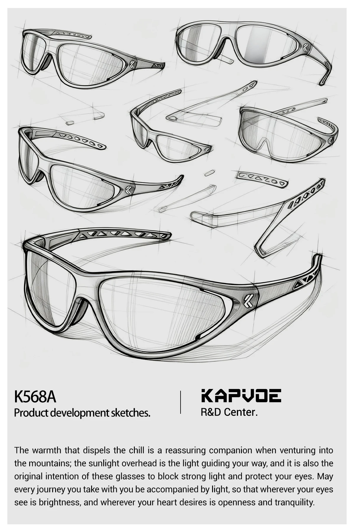 KAPVOE Hiking Sunglasses Outdoor Cycling Sports Eyewear Mountain Road Biking Glasses Racing Eyewear Stylish Cat-Eye Sunglasses