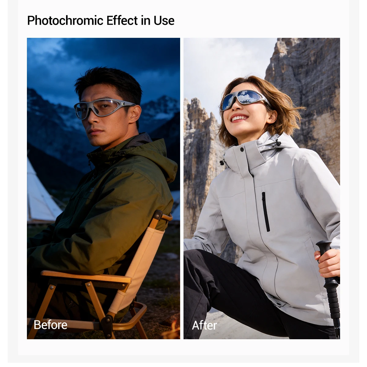 KAPVOE Hiking Sunglasses Outdoor Cycling Sports Eyewear Mountain Road Biking Glasses Racing Eyewear Stylish Cat-Eye Sunglasses
