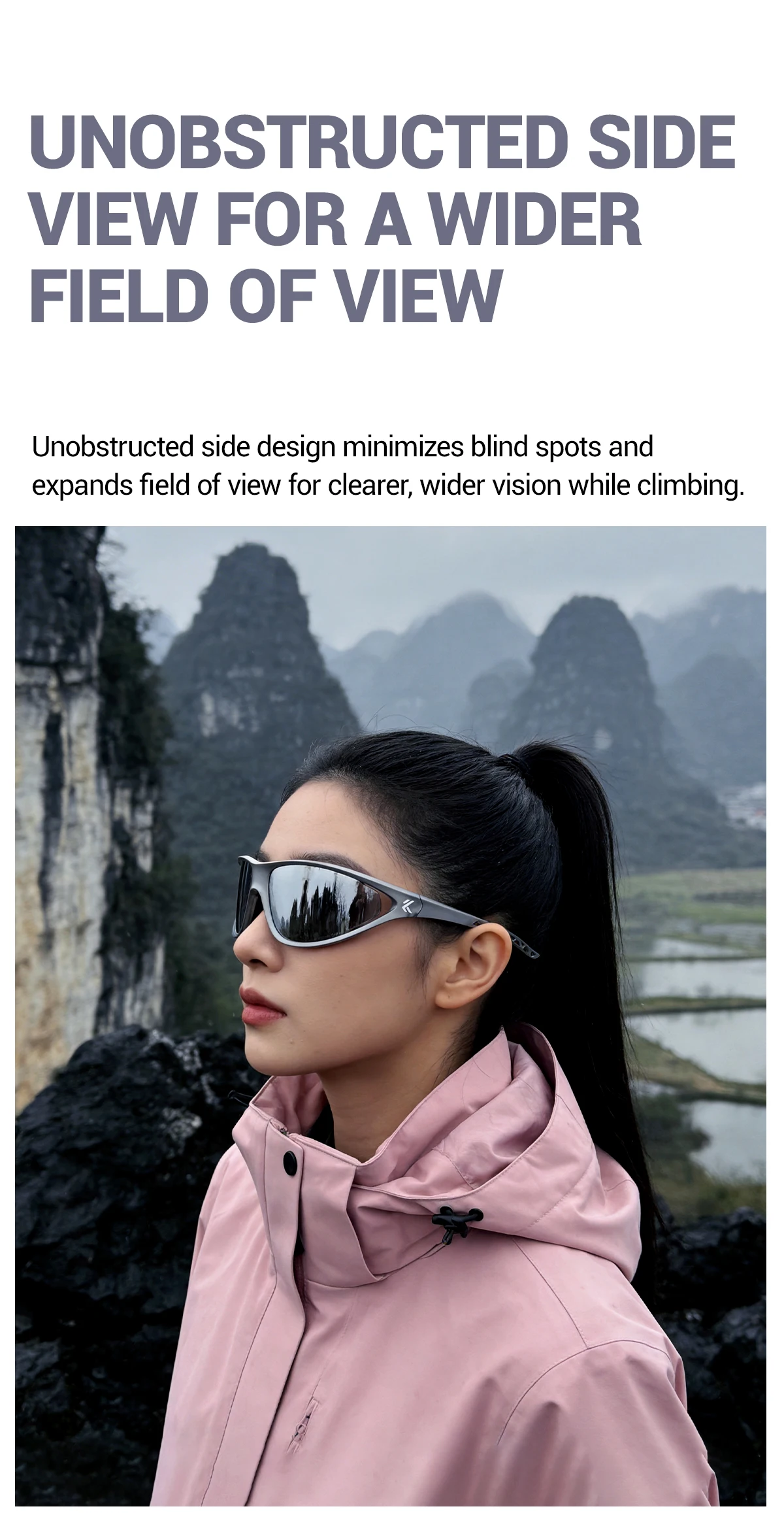 KAPVOE Hiking Sunglasses Outdoor Cycling Sports Eyewear Mountain Road Biking Glasses Racing Eyewear Stylish Cat-Eye Sunglasses