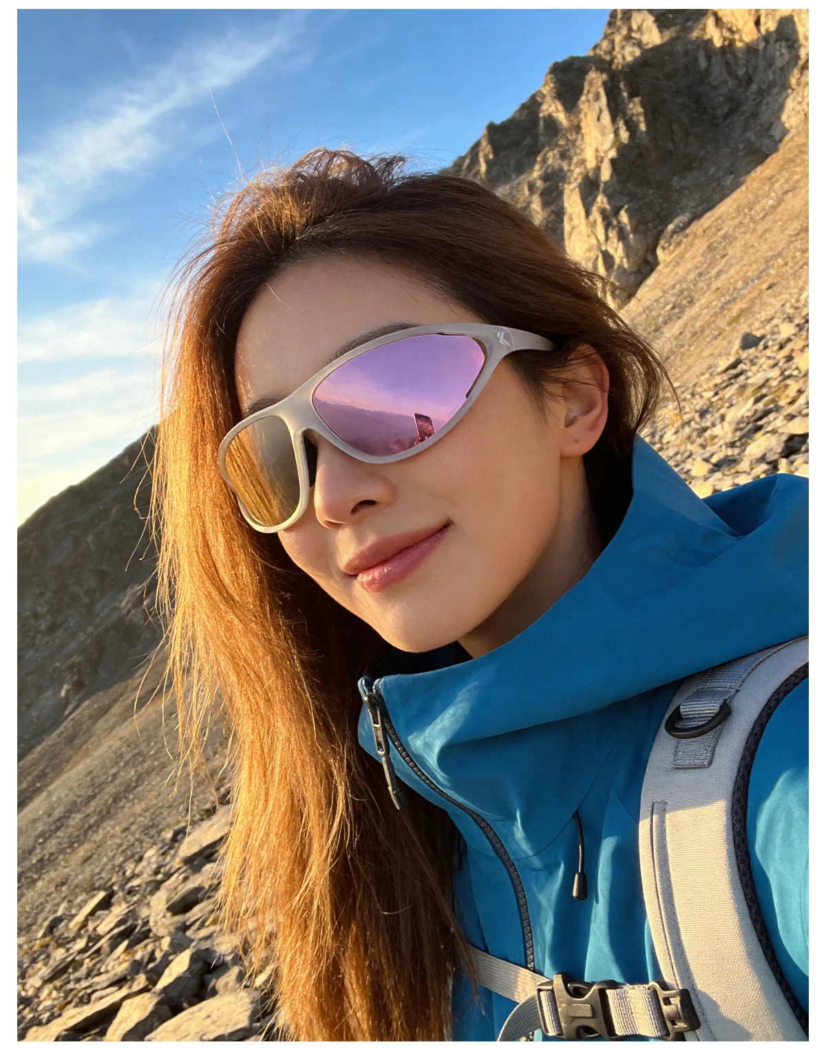 KAPVOE Hiking Sunglasses Outdoor Cycling Sports Eyewear Mountain Road Biking Glasses Racing Eyewear Stylish Cat-Eye Sunglasses