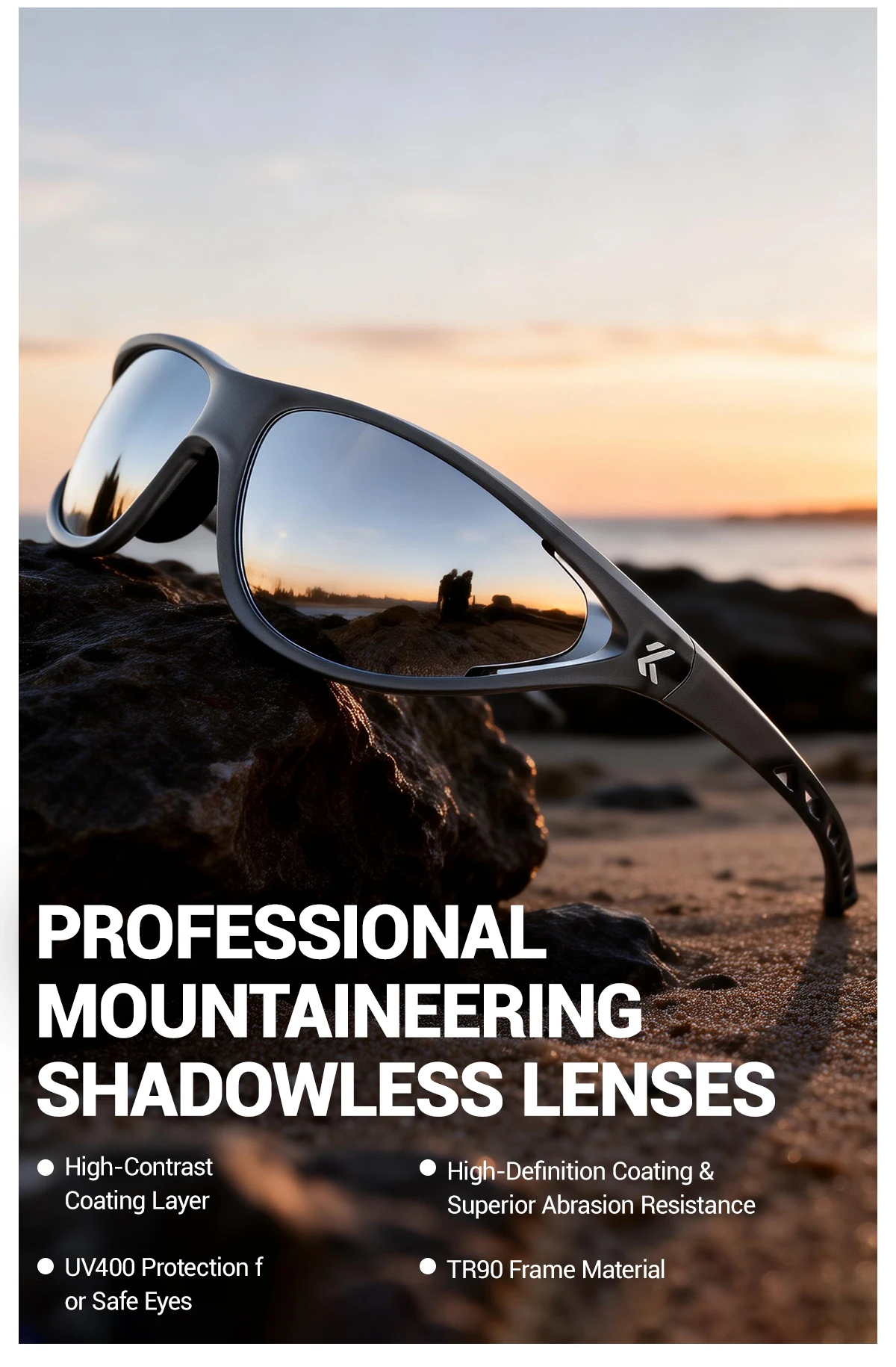 KAPVOE Hiking Sunglasses Outdoor Cycling Sports Eyewear Mountain Road Biking Glasses Racing Eyewear Stylish Cat-Eye Sunglasses