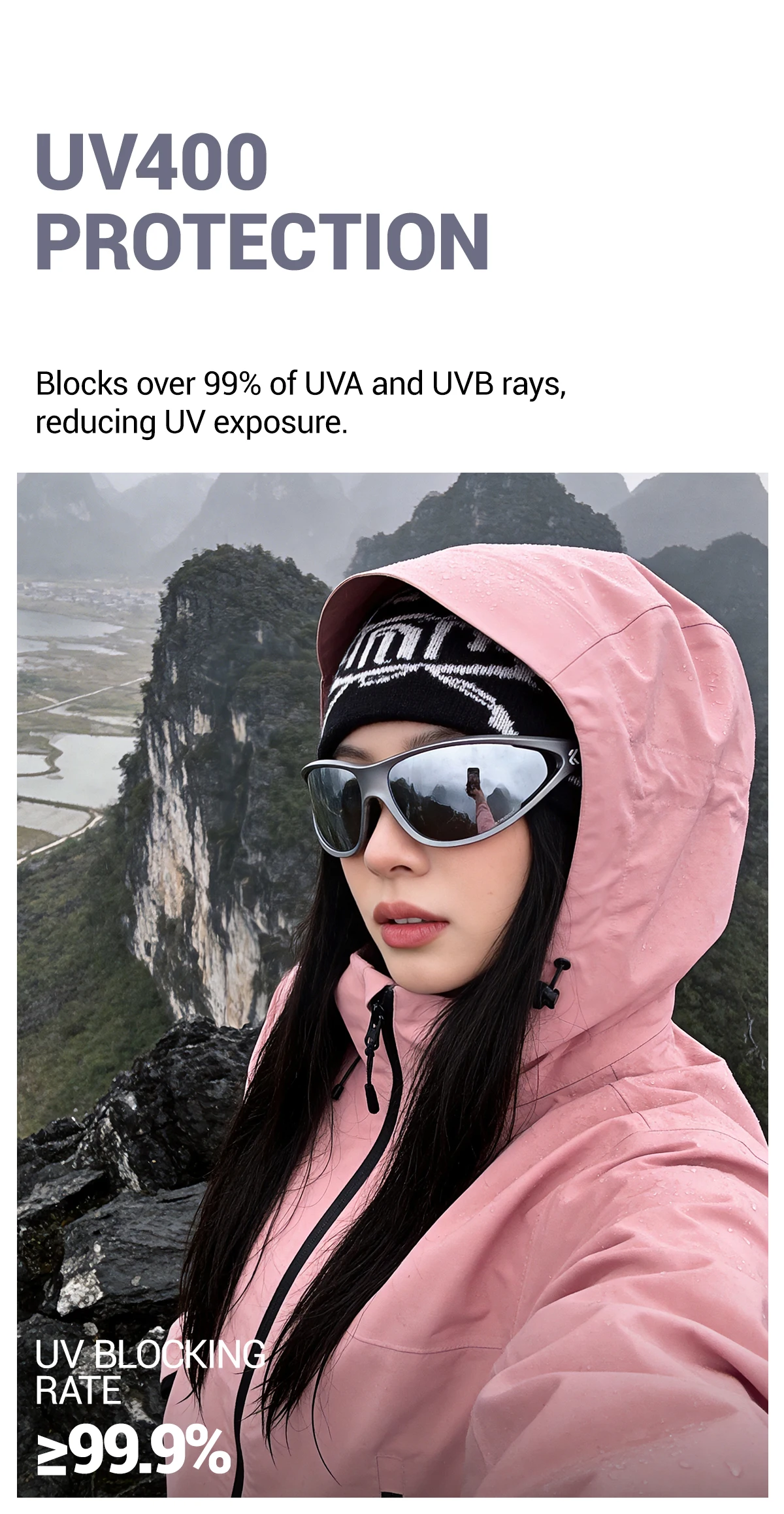 KAPVOE Hiking Sunglasses Outdoor Cycling Sports Eyewear Mountain Road Biking Glasses Racing Eyewear Stylish Cat-Eye Sunglasses