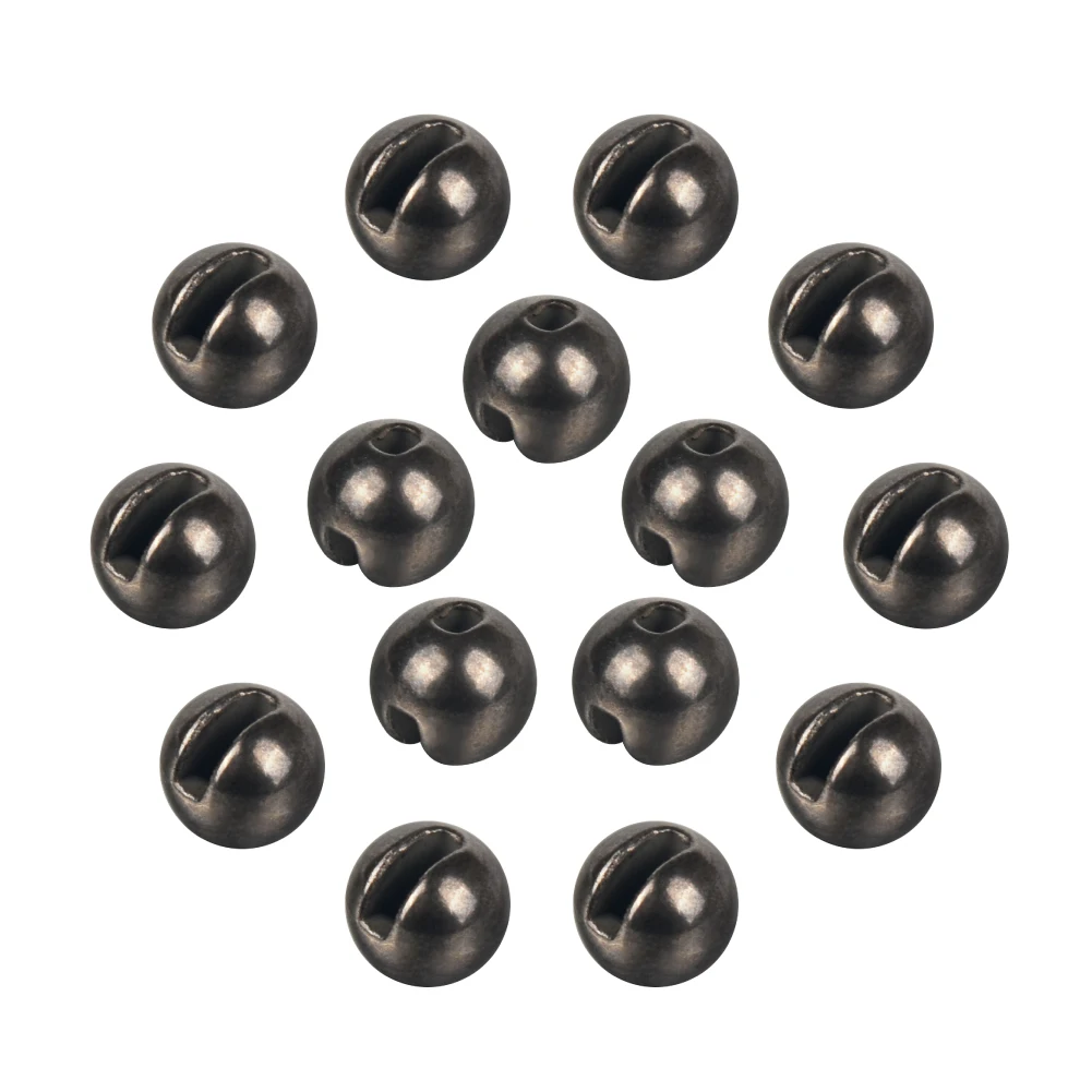 Elite TG 3.8-6.4mm 200PCS Tungsten Slotted Beads For Fishing DIY Fly Material Beads Fishing Lures