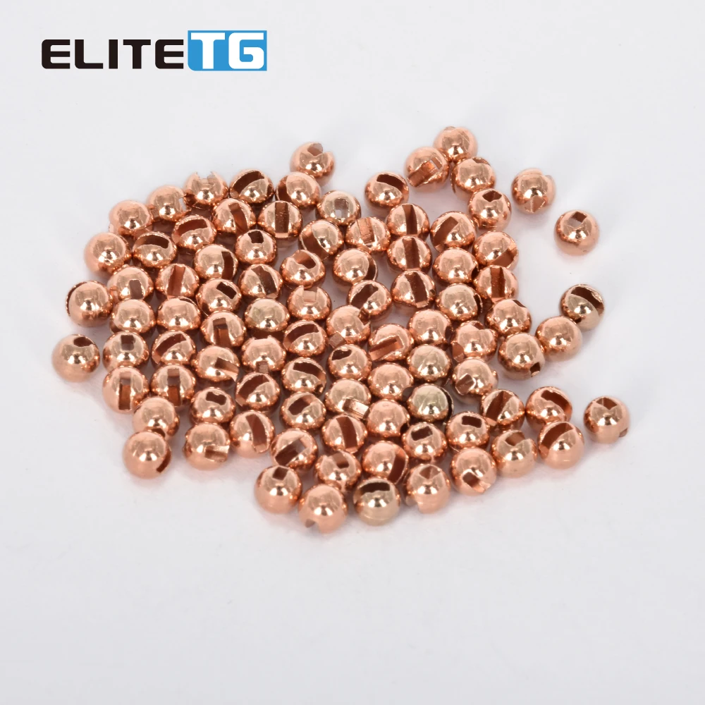 Elite TG 3.8-6.4mm 200PCS Tungsten Slotted Beads For Fishing DIY Fly Material Beads Fishing Lures