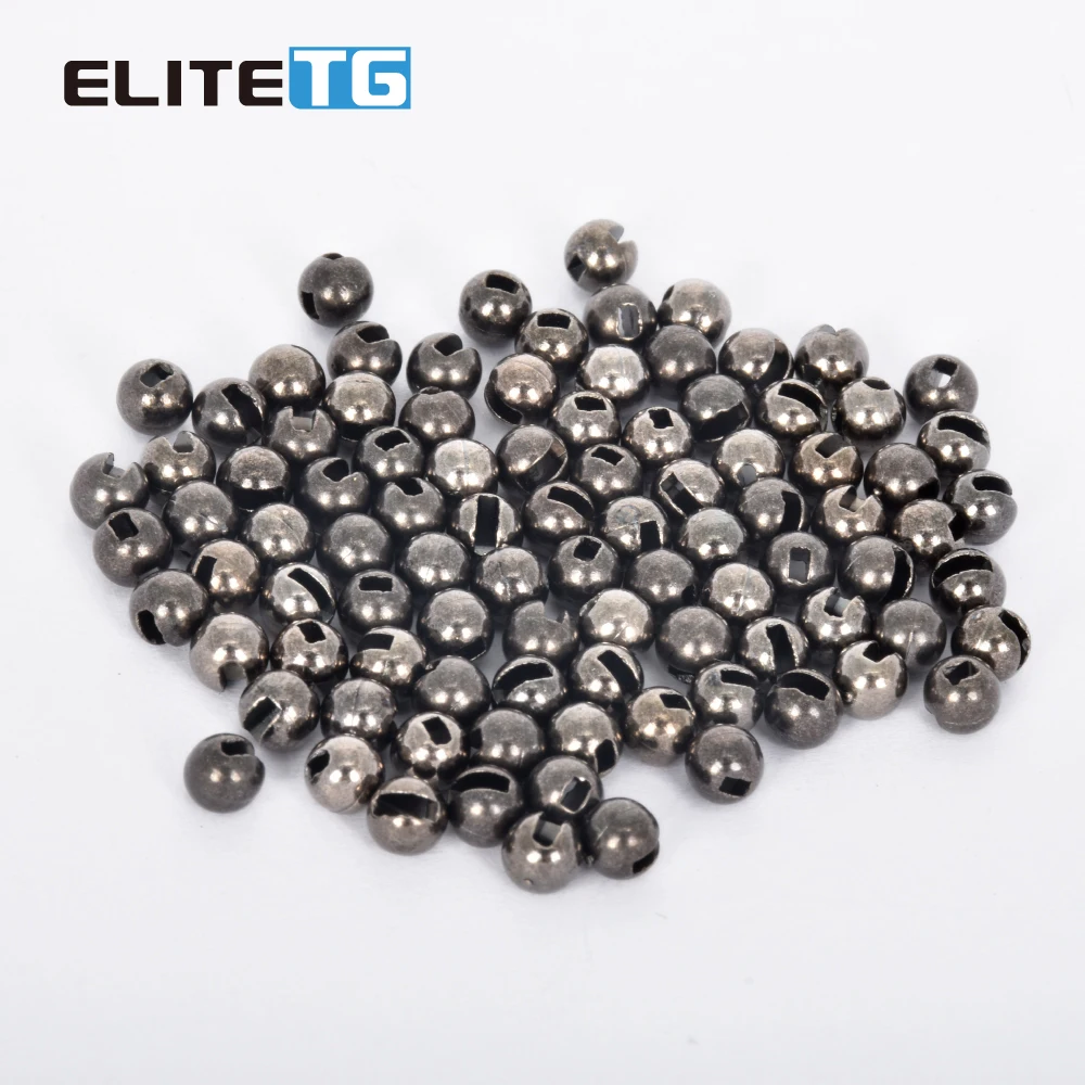 Elite TG 3.8-6.4mm 200PCS Tungsten Slotted Beads For Fishing DIY Fly Material Beads Fishing Lures