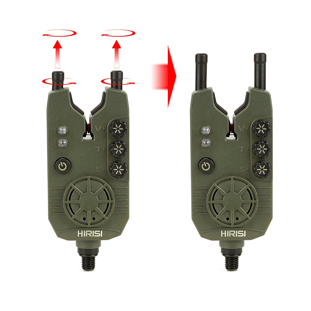 Hirisi F20-4 Adjustable Sensitivity Fishing Bite Alarm Set for Outdoor Carp Fishing with 300m Long Distance Volume Control