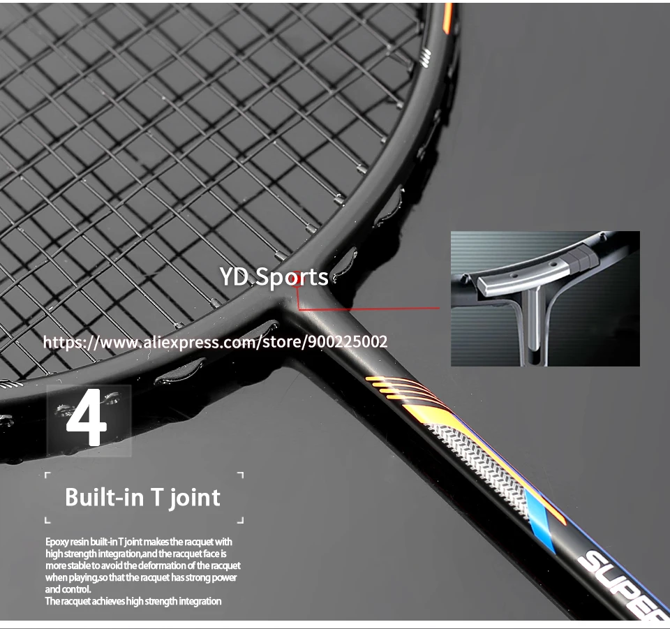Lightest 10U Carbon Fiber Badminton Rackets Strung High Tension 22-35LBS Professional G4 13KG Racquet Speed Sports For Adult