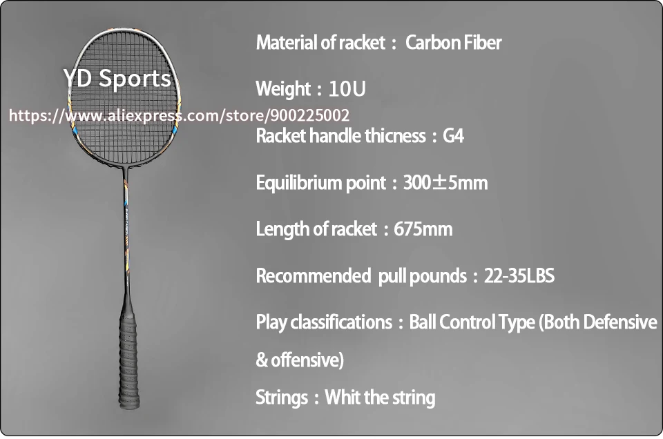 Lightest 10U Carbon Fiber Badminton Rackets Strung High Tension 22-35LBS Professional G4 13KG Racquet Speed Sports For Adult