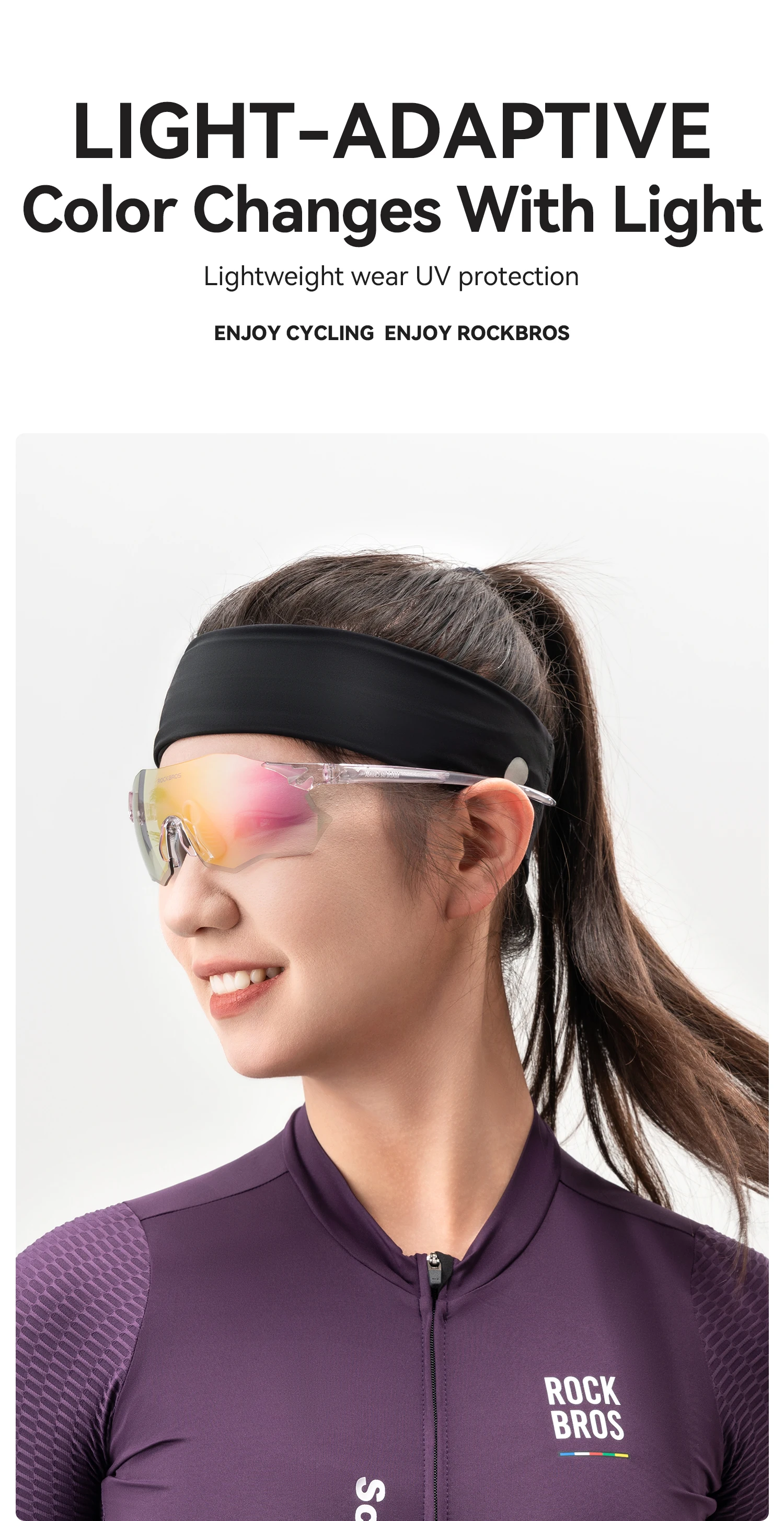 ROCKBROS Local Shipping Cycling Glasses Polarized Glasses or Photochromic Glasses UV400+ Light Windproof Sports Running Glasses