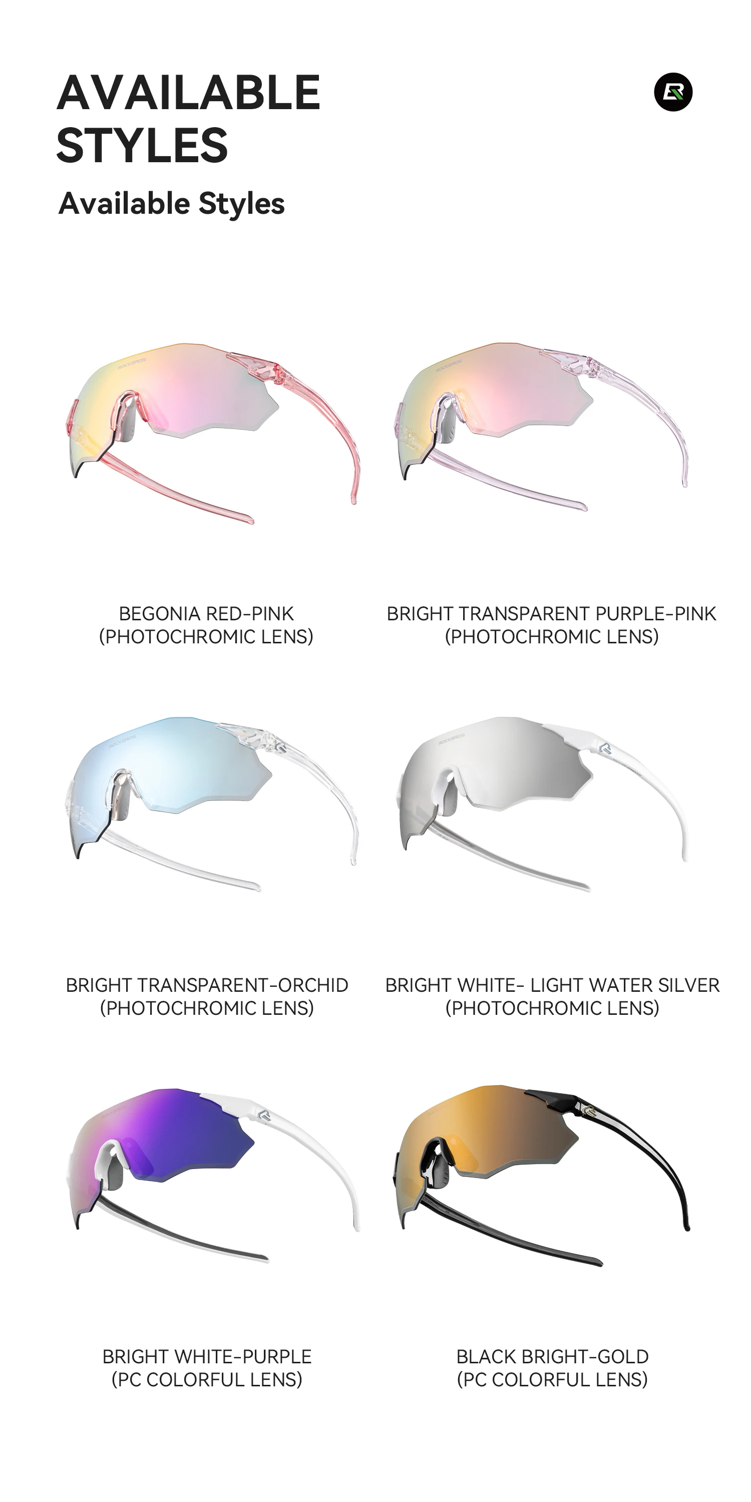 ROCKBROS Local Shipping Cycling Glasses Polarized Glasses or Photochromic Glasses UV400+ Light Windproof Sports Running Glasses