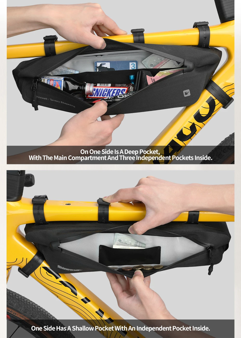 Rhinowalk Bike Triangle Under Tube Bag Waterproof Crossbeam Frame Package Storage Bicycle Accessories For Mtb Cycling