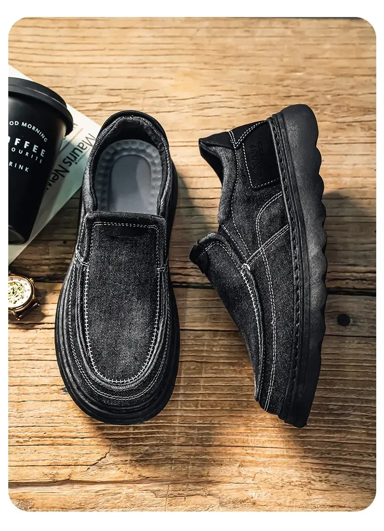 2026 New Men's Breathable Canvas Loafers Lightweight Denim Slip-On Sneakers, Casual Walking Flats for Spring/Summer