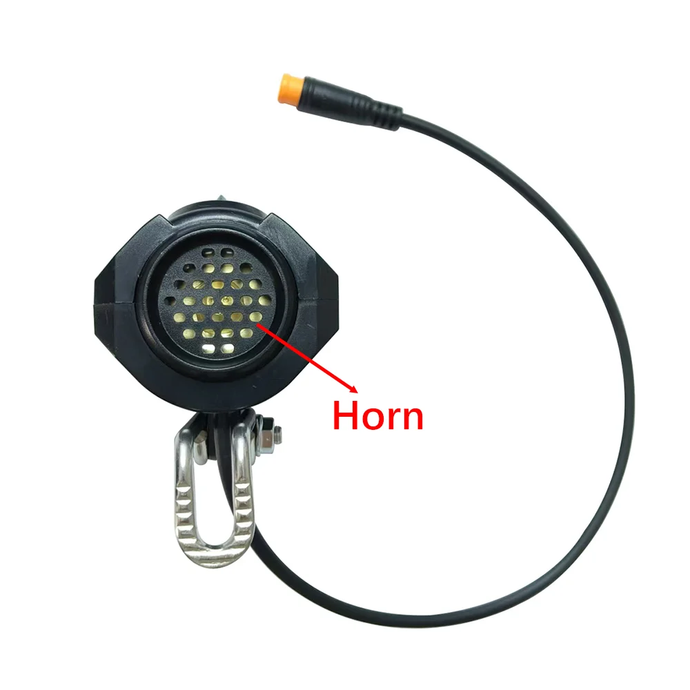 Ebike LED Headlight Accessories 36V 48V Lamp 3pin Built-in Horn Front Light 4 LED Bulbs for Electric Scooters Bicycles
