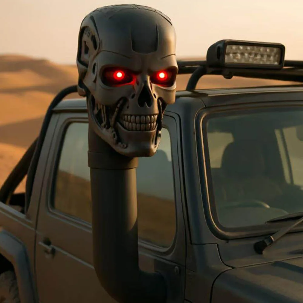 Off Road Vehicle Snorkel Head Air Intake Ram Cap Exhaust Breathing Tube Top Cover for SUV Truck Outdoor Wading Driving Kit