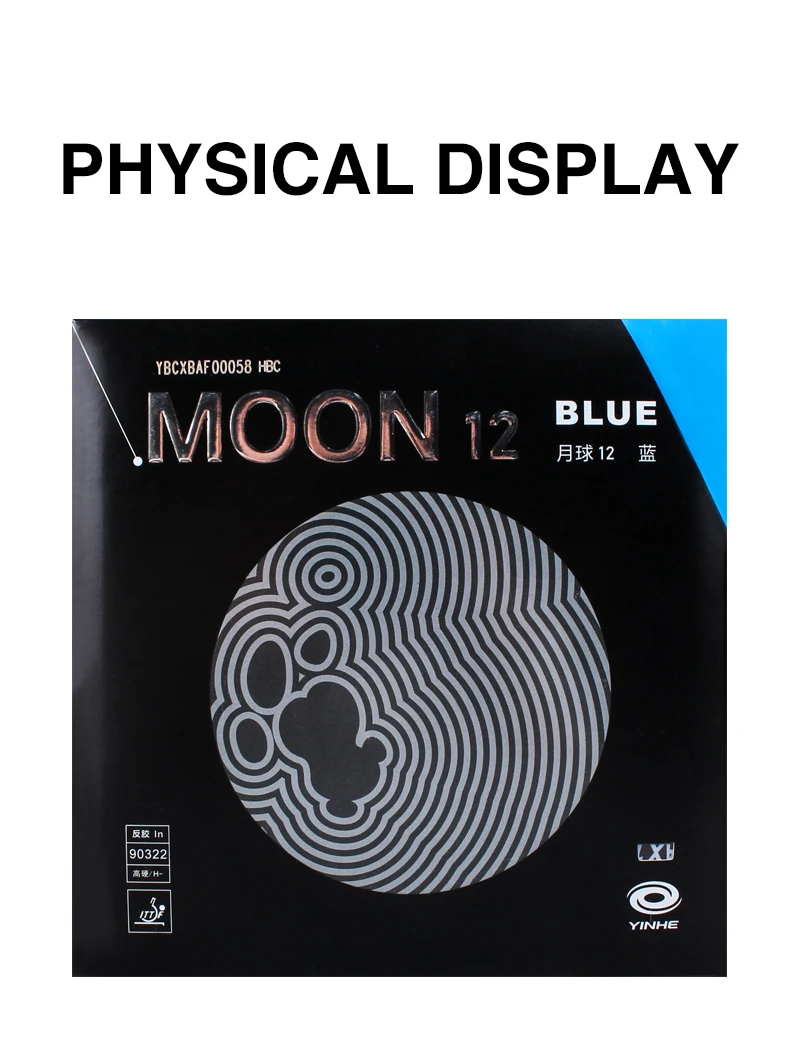 YINHE MOON 12 Green Blue Table Tennis Rubber Sheet Pips-In Non-sticky Ping Pong Rubber ITTF Approved Soft/Hard Free Boosting