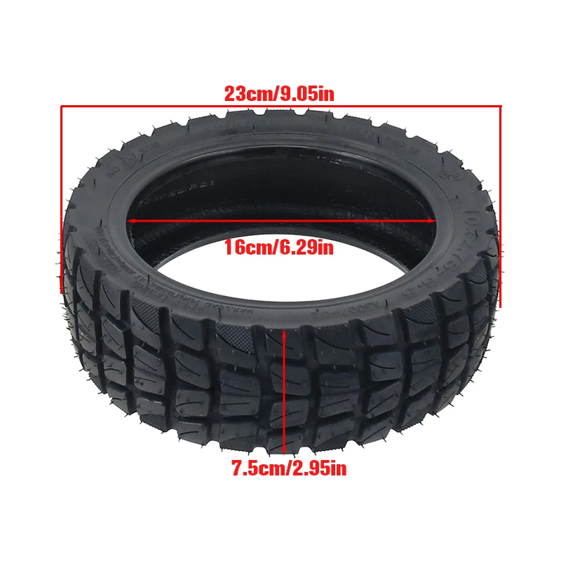 10x2.75-6.5 Tubeless Tire for KuKirin G2 G3 A1 Electric Scooter, High Compatibility Vacuum Tire with Curved Air Nozzle