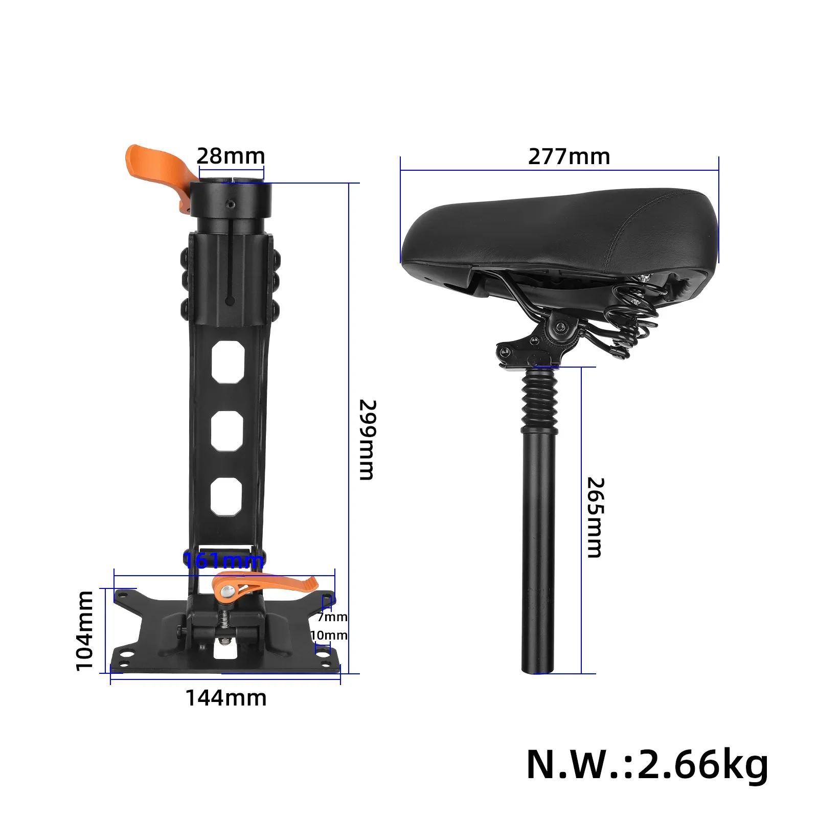 Folding Seat Assembly Shock Absorbing Seat Cushion For KuKirin G2 Pro DB Electric Scooter Accessories