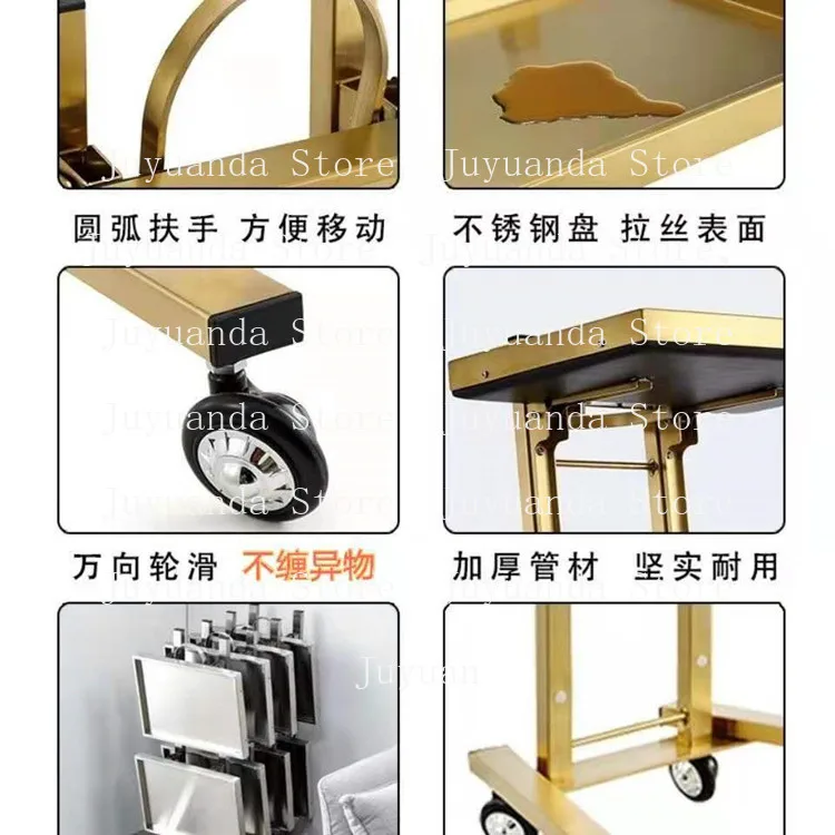 Beauty Salon Trolley Barber Shop Trolley Hair Salon Dedicated Stainless Steel Foldable Trolley Hair Salon Tool