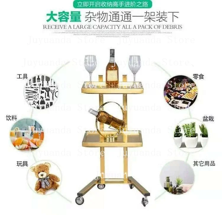 Beauty Salon Trolley Barber Shop Trolley Hair Salon Dedicated Stainless Steel Foldable Trolley Hair Salon Tool