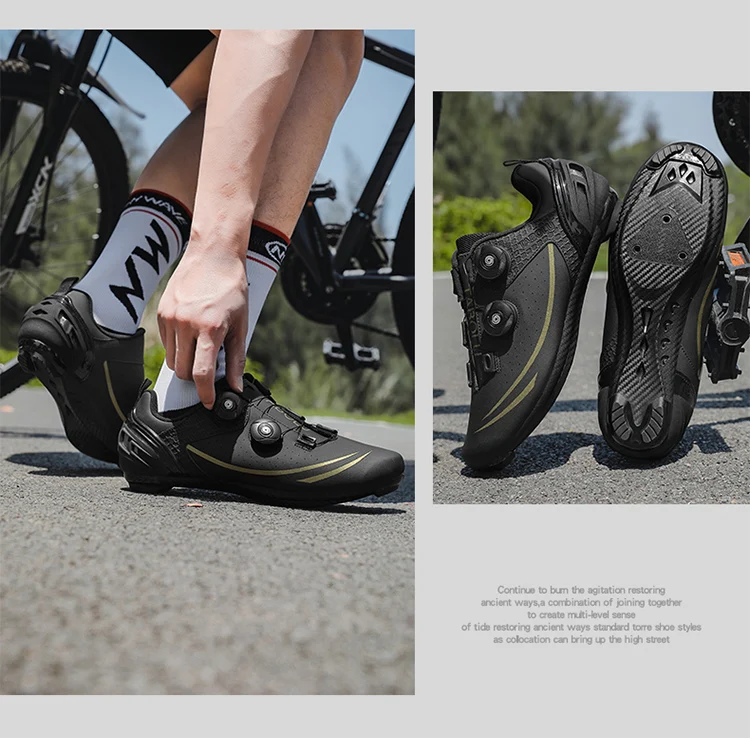 Unisex Cycling Shoes Breathable SPD Road Cycling Shoes Professional MTB Mountain Cycling Shoes Lockless Training Cycling Shoes