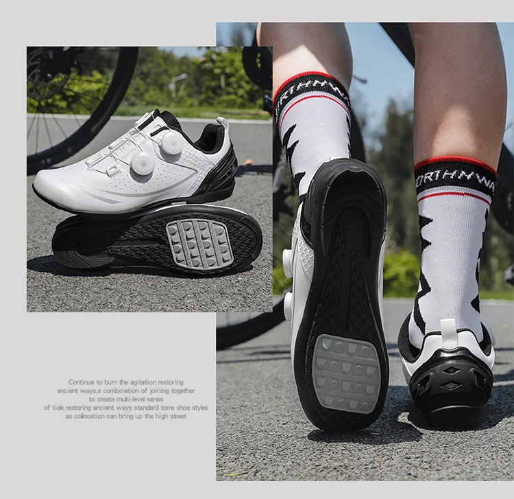 Unisex Cycling Shoes Breathable SPD Road Cycling Shoes Professional MTB Mountain Cycling Shoes Lockless Training Cycling Shoes