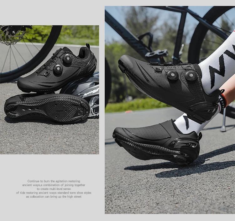 Unisex Cycling Shoes Breathable SPD Road Cycling Shoes Professional MTB Mountain Cycling Shoes Lockless Training Cycling Shoes