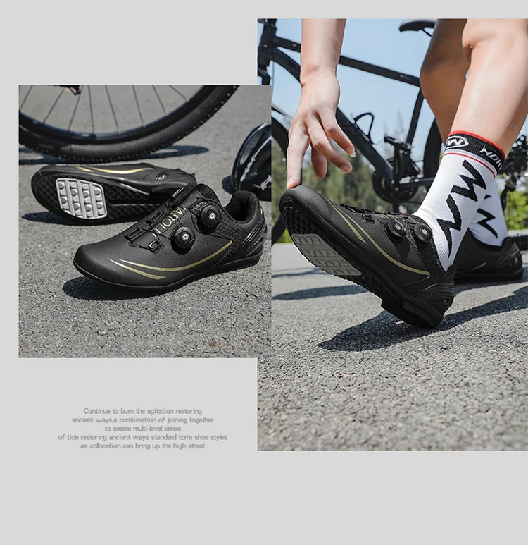 Unisex Cycling Shoes Breathable SPD Road Cycling Shoes Professional MTB Mountain Cycling Shoes Lockless Training Cycling Shoes