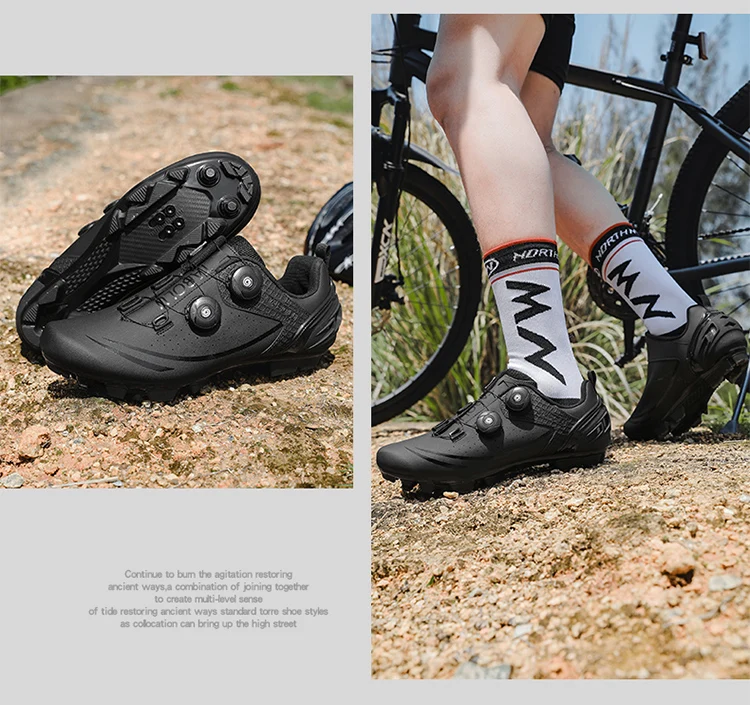 Unisex Cycling Shoes Breathable SPD Road Cycling Shoes Professional MTB Mountain Cycling Shoes Lockless Training Cycling Shoes